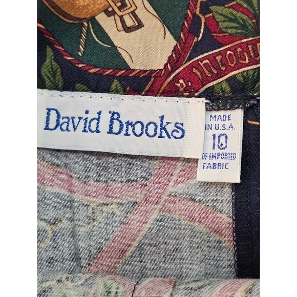 Vintage David Brooks Equestrian Wrap Look Skirt Size 10 Preppy Navy - Picture 4 of 10